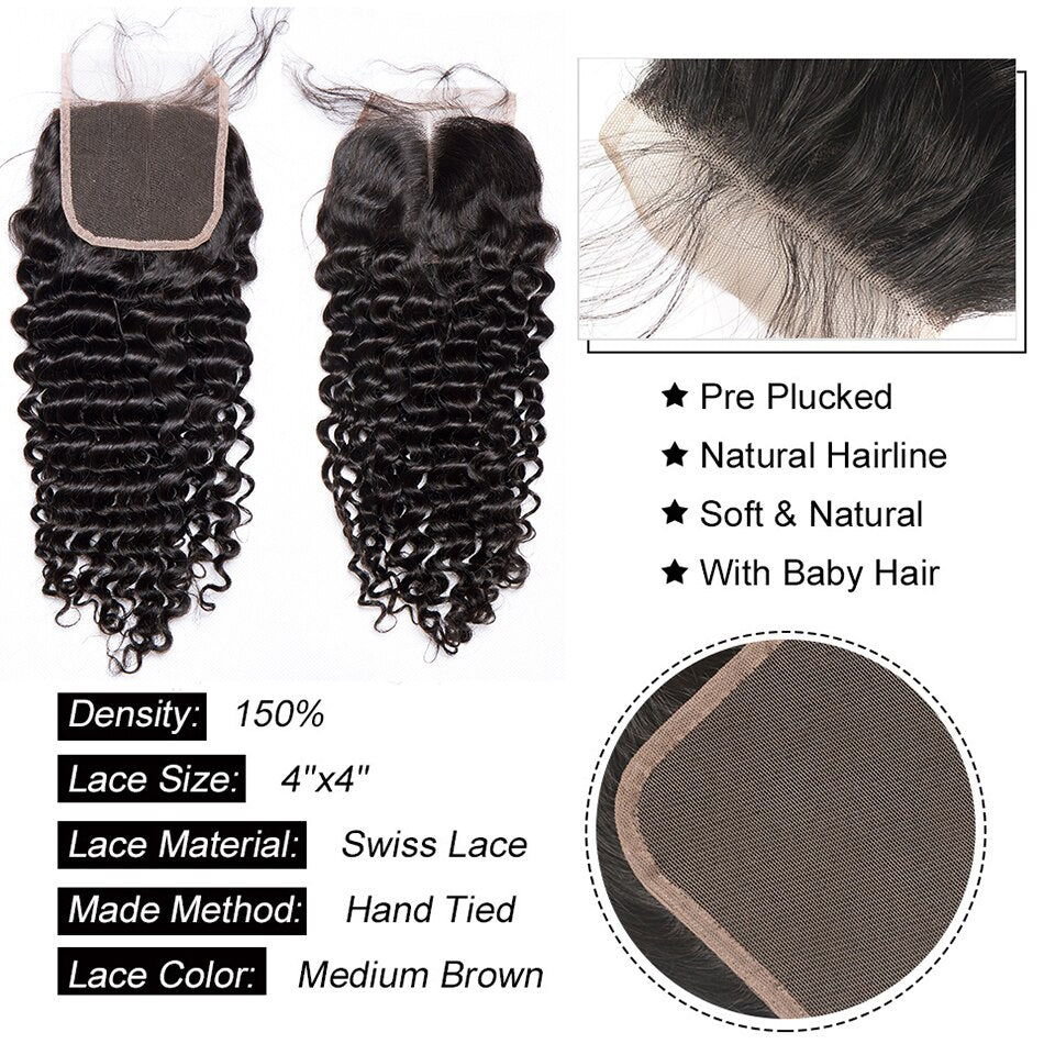 Brazilian Deep Wave Curly Hair Closure with Baby Hair"? It's shorter and more concise while still conveying the essential information about the product.