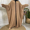 10 Color Options Muslim Women Nida Open Abaya Dress