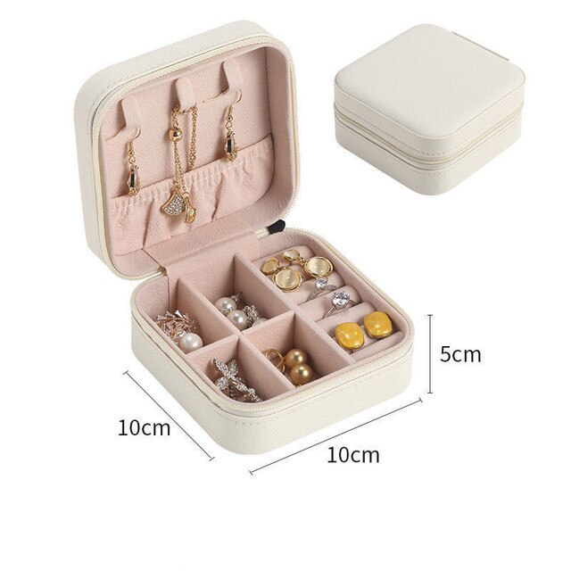 Versatile Rotating Jewelry Storage Box with Mirror