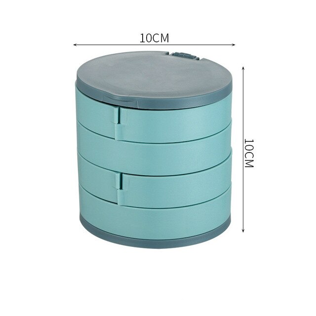 Versatile Rotating Jewelry Storage Box with Mirror