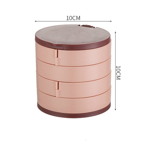 Versatile Rotating Jewelry Storage Box with Mirror