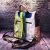 Multicolor Leather Zipper Backpack for Women