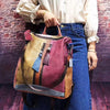 Multicolor Leather Zipper Backpack for Women