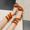 Parker Open Toe Fluffy Fur High Heel Sandal