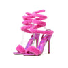 Parker Open Toe Fluffy Fur High Heel Sandal
