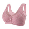 Comfortable wire-free cotton bra for elderly women