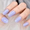Radiant Reusable Medium Oval False Nails in Glossy Light Purple - Elevate Your Manicure Game