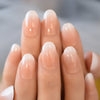 Radiant Reusable Medium Oval False Nails in Glossy Light Purple - Elevate Your Manicure Game