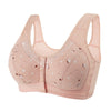 Comfortable wire-free cotton bra for elderly women