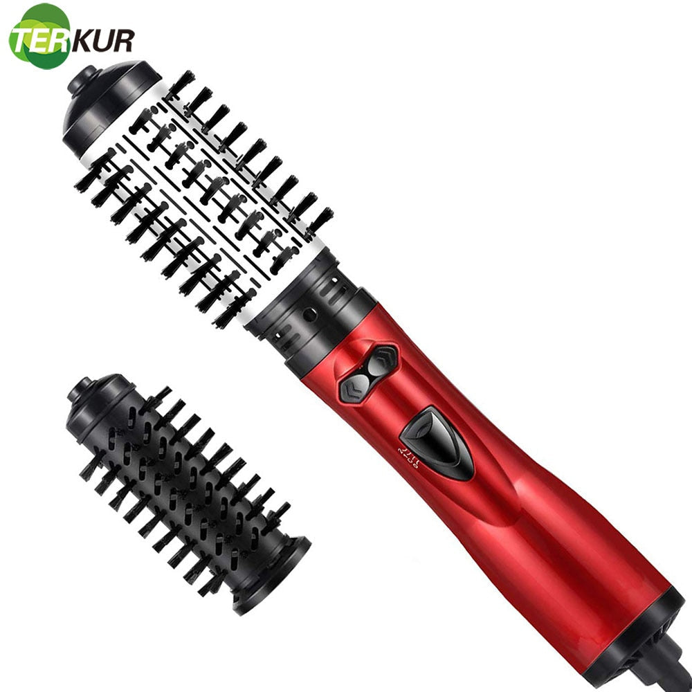 Get Salon-Quality Hair at Home with the 2-in-1 Rotating Hair Dryer Brush: Straighten, Curl, and Style with Ease
