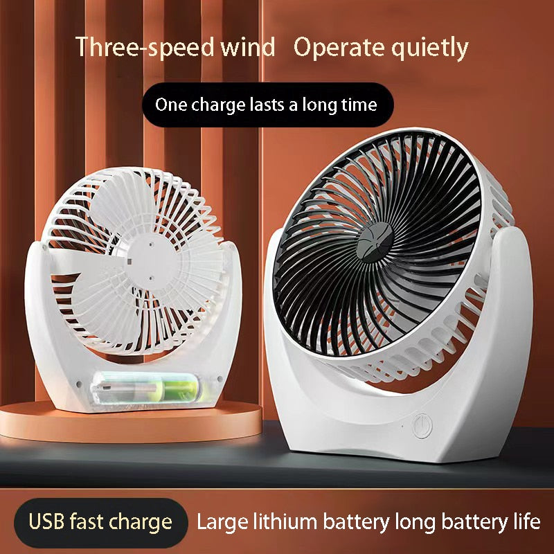 "Portable Silent USB Handheld Cooling Fan - Three-Speed