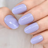 Radiant Reusable Medium Oval False Nails in Glossy Light Purple - Elevate Your Manicure Game