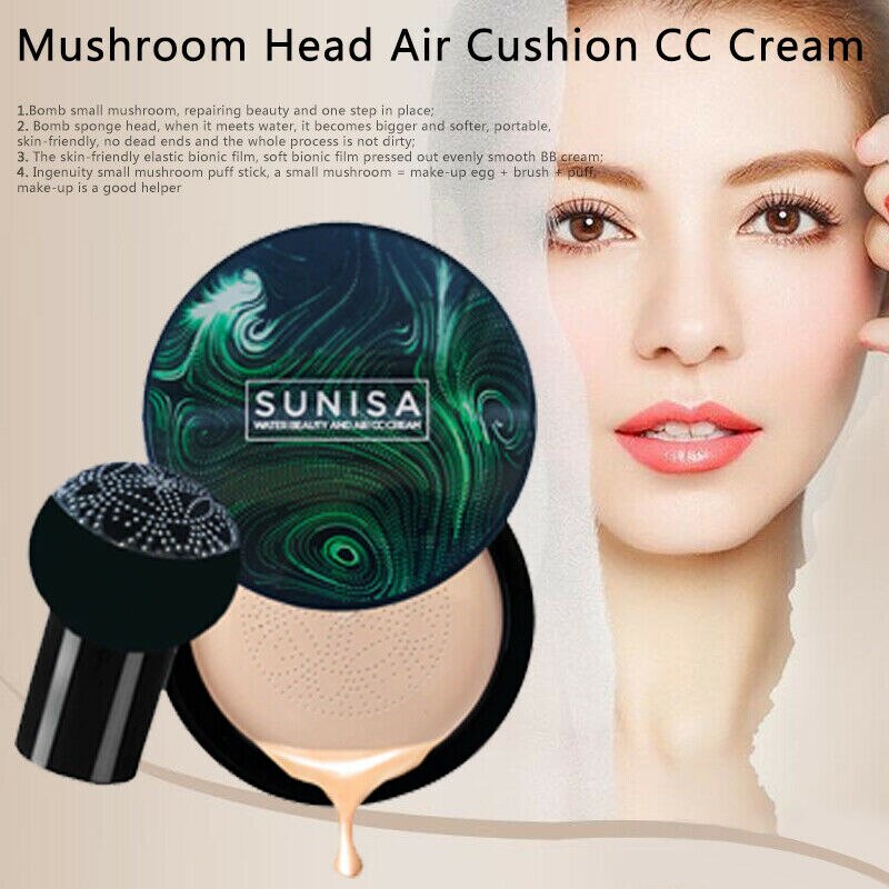 Sunisa Paddestoel Hoofd Kussen Bb Cc Crème Hydraterende Whitening Concealer Base Waterdichte Gezicht Cosmetica Ademend Foundati