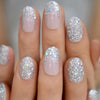 Radiant Reusable Medium Oval False Nails in Glossy Light Purple - Elevate Your Manicure Game