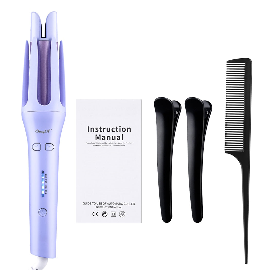 CkeyiN 32mm Automatic Hair Curler for Women Tourmaline Ceramic Curling Iron Rotating Roller Auto Rotary Fast Heating Styling