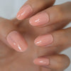 Radiant Reusable Medium Oval False Nails in Glossy Light Purple - Elevate Your Manicure Game