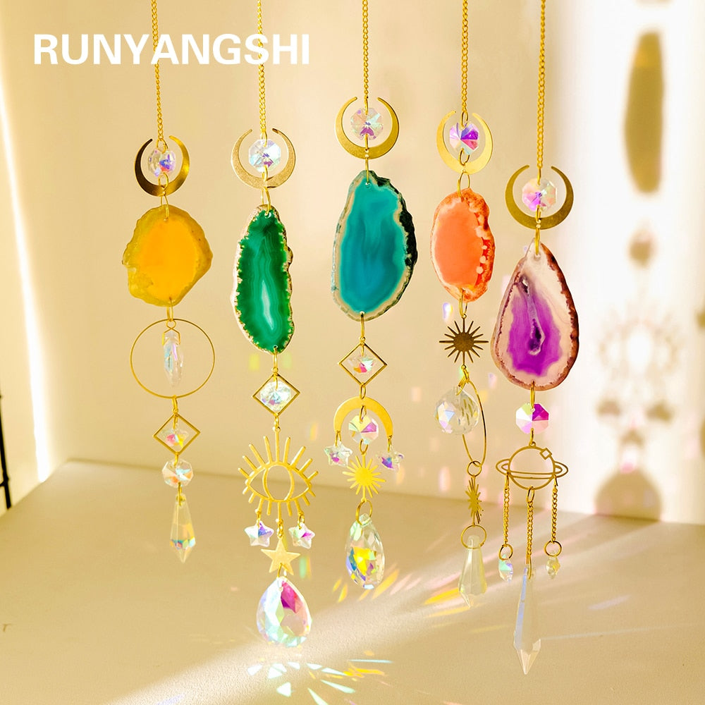 Agate Rainbow Maker: A Natural Stone Sun Catcher
