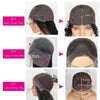 Body Wave Lace Front Wig with Bangs for Women - 180% Density, Natural Black, Glueless, Water Wave Style
