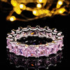 Load image into Gallery viewer, A wedding ring plated with sterling silver 925 and studded with precious zircon stones