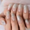 Radiant Reusable Medium Oval False Nails in Glossy Light Purple - Elevate Your Manicure Game