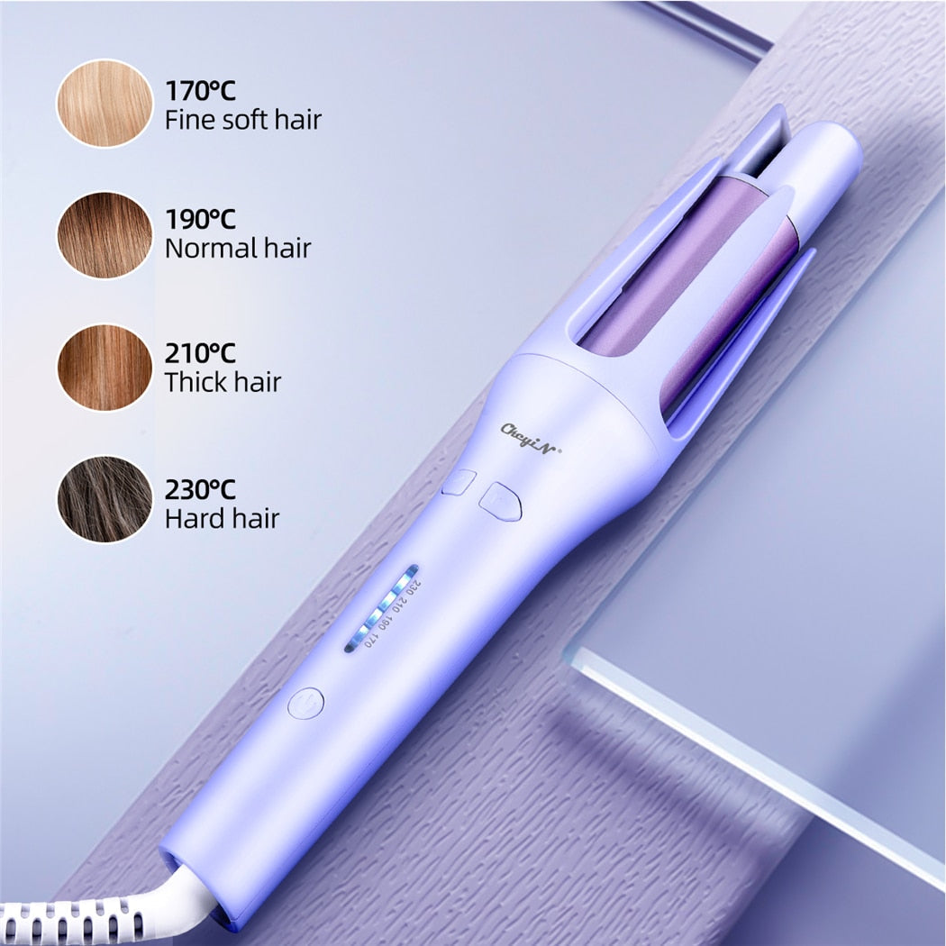 CkeyiN 32mm Automatic Hair Curler for Women Tourmaline Ceramic Curling Iron Rotating Roller Auto Rotary Fast Heating Styling