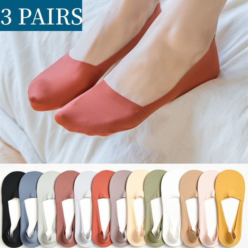 3 Pairs Silicone Anti-slip Cotton Socks - 2023 Summer