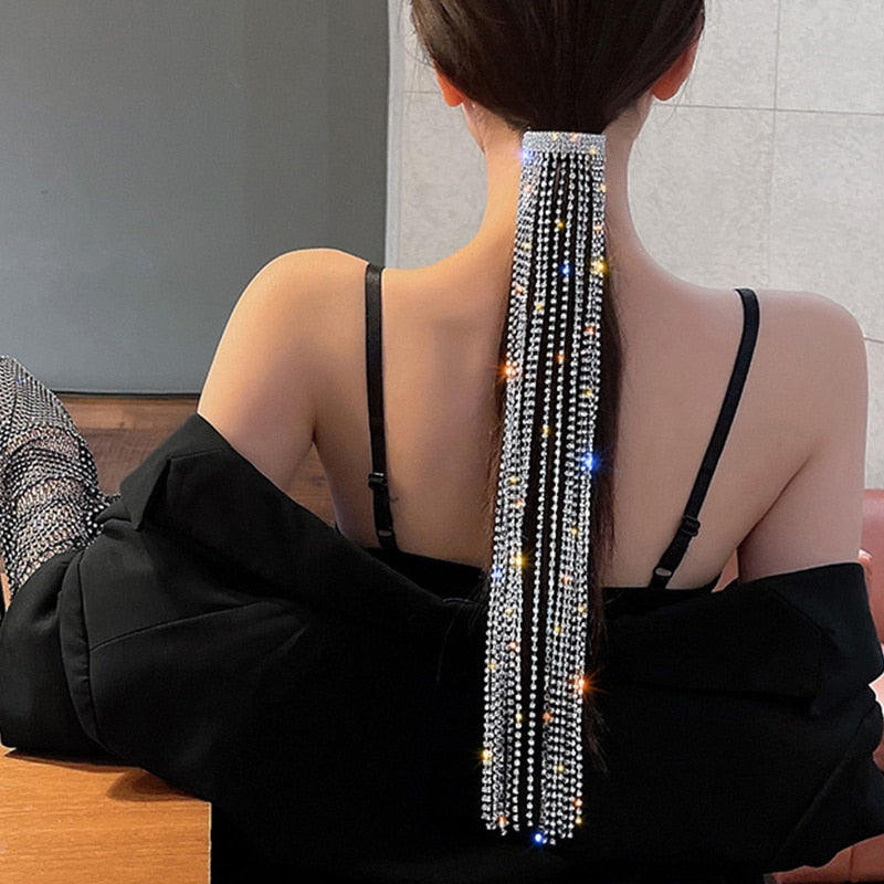 Rhinestone Hairpins: Sparkling Tassel Hair Accessories for Women