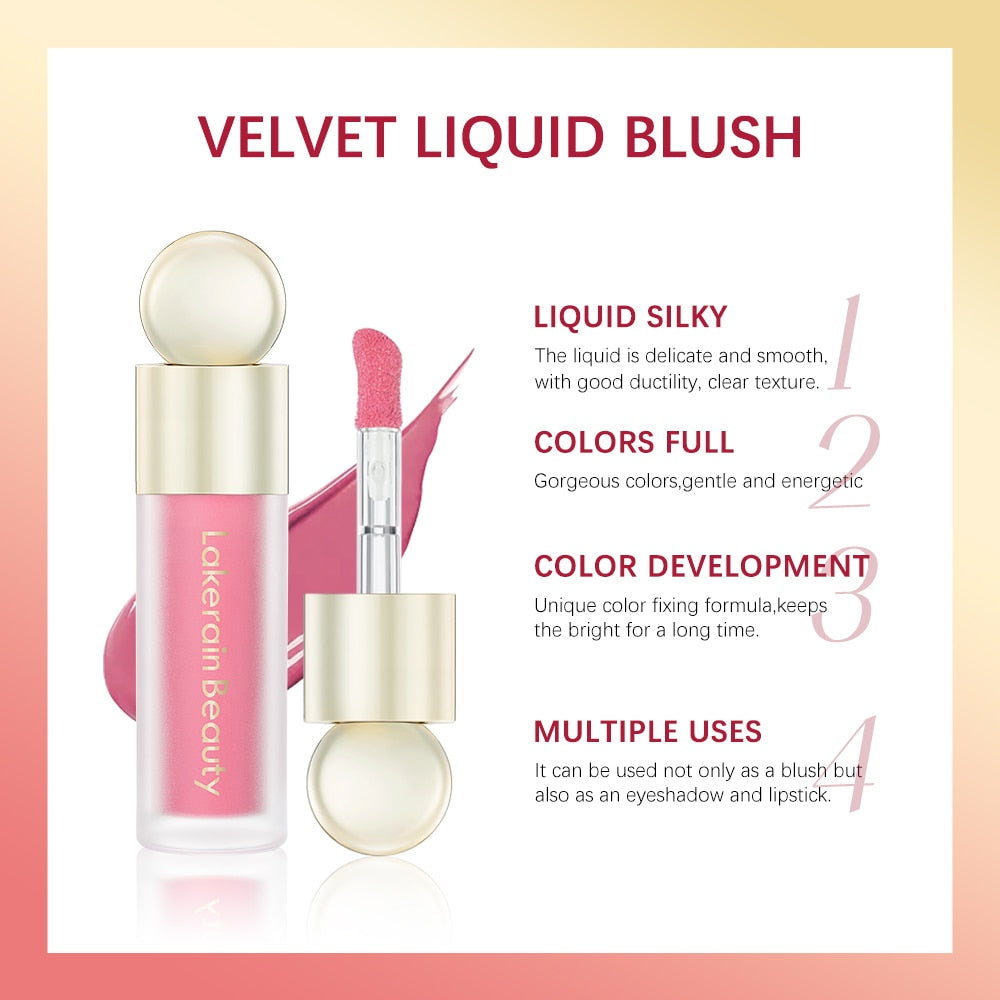 lakerainBeauty"Velvet Matte Liquid Blush: Long-Lasting Natural Cheek Tint in Peach