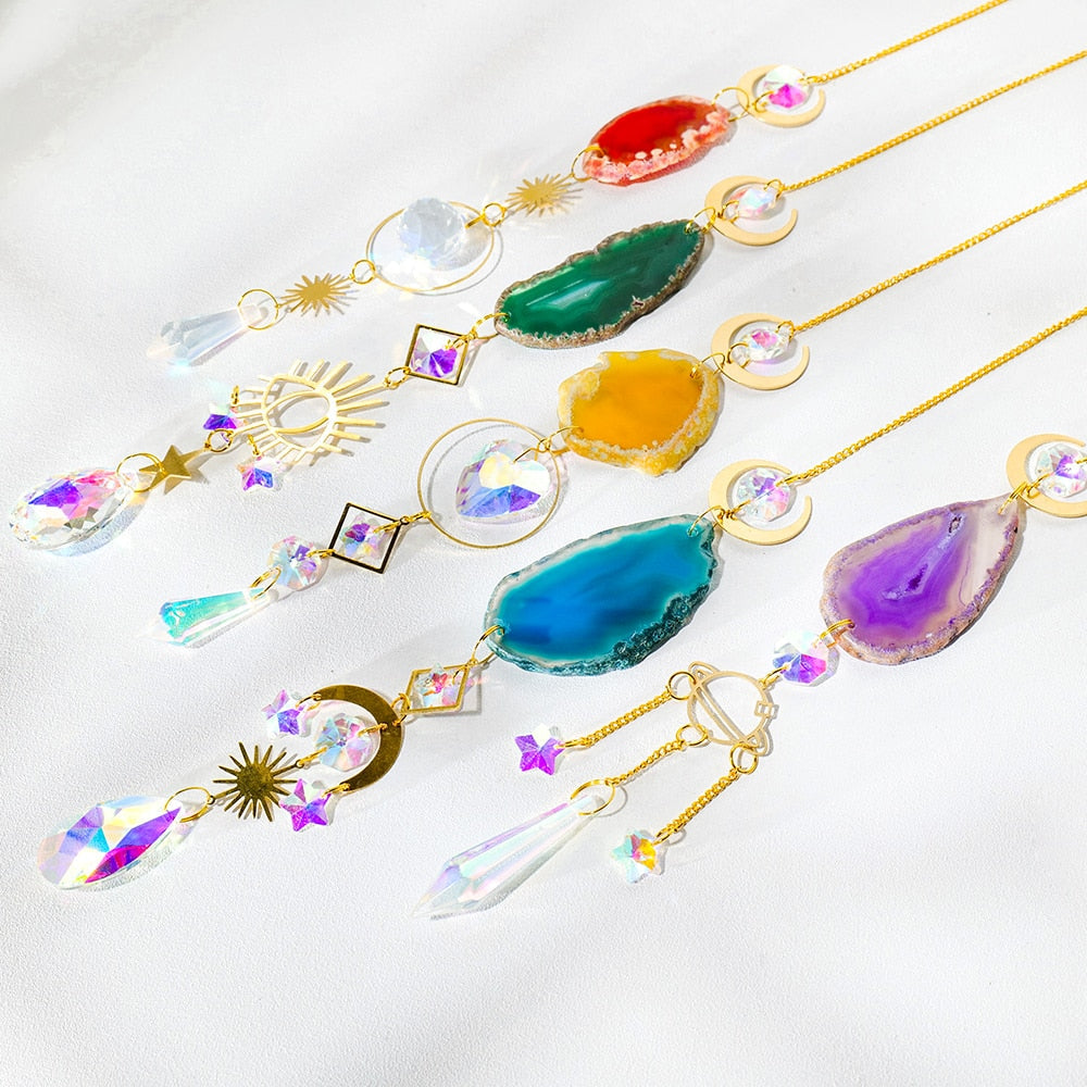 Agate Rainbow Maker: A Natural Stone Sun Catcher