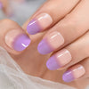 Radiant Reusable Medium Oval False Nails in Glossy Light Purple - Elevate Your Manicure Game