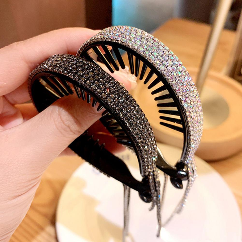 Full Rhinestone Hairpins for Women Long Tassel Crystal Hair Accessories Wedding