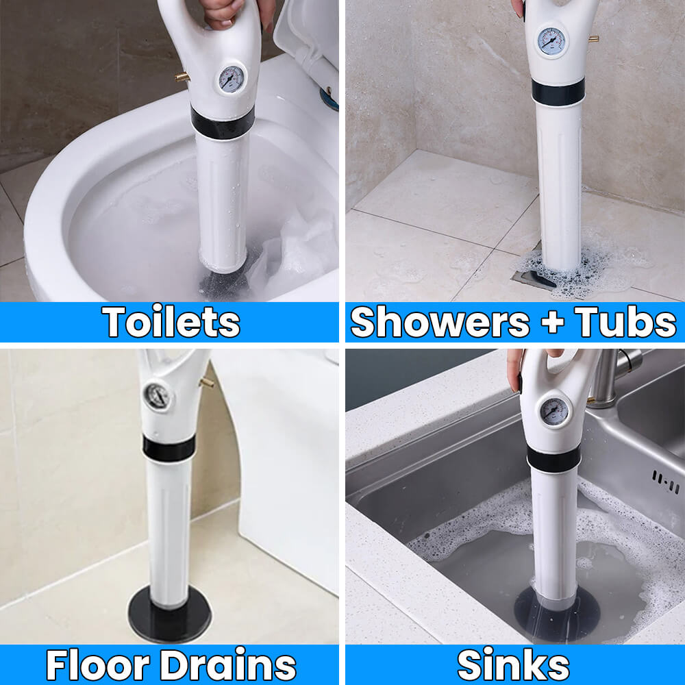 AquaForce Drain Plunger™ - Air-Powered Drain Cleaning